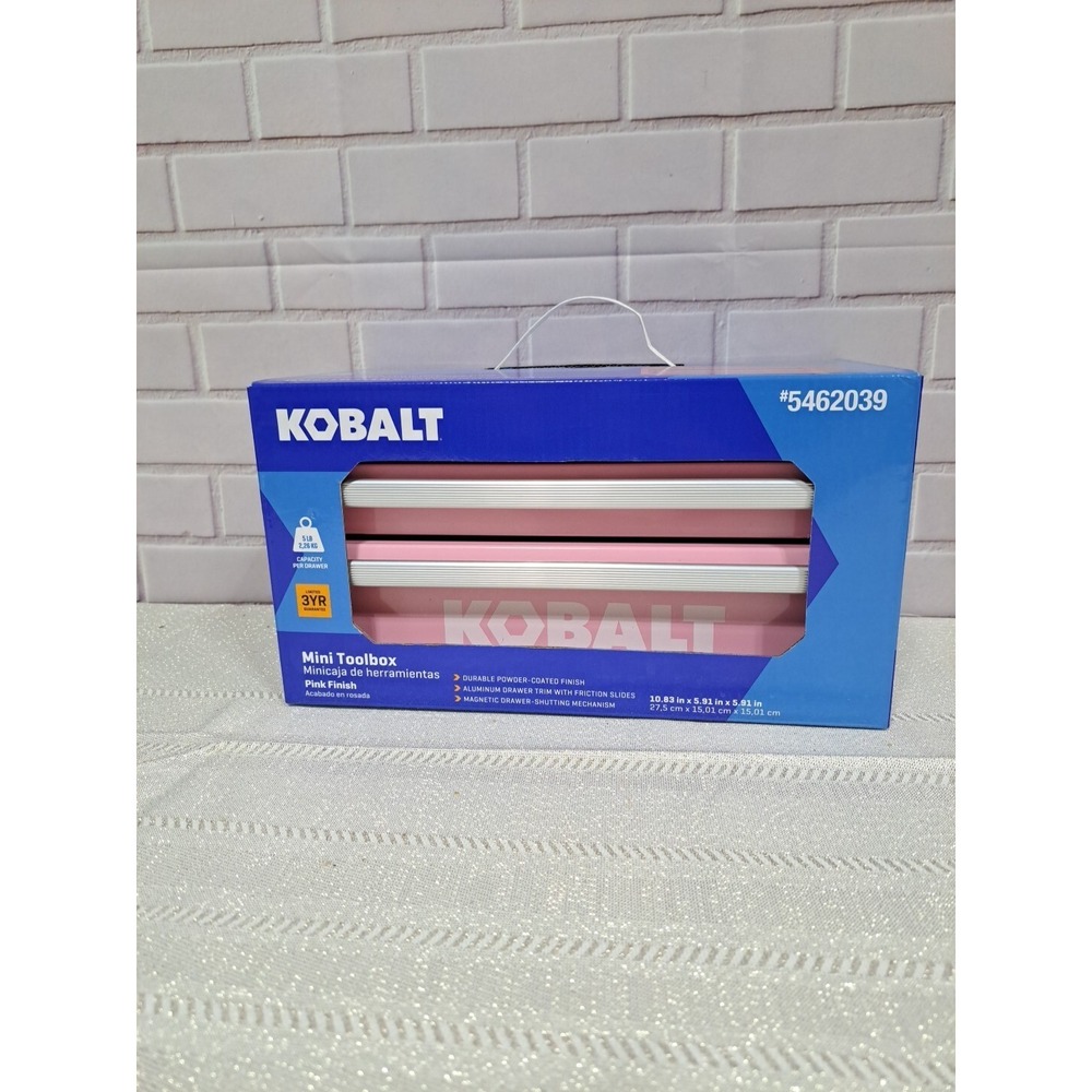 New Kobalt Mini 10.83-in Friction 2-Drawer PINK Steel Toolbox Model #5462039 HTF